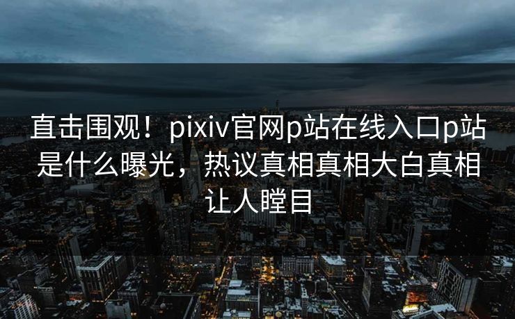 直击围观！pixiv官网p站在线入口p站是什么曝光，热议真相真相大白真相让人瞠目