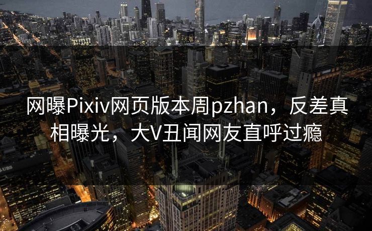 网曝Pixiv网页版本周pzhan，反差真相曝光，大V丑闻网友直呼过瘾
