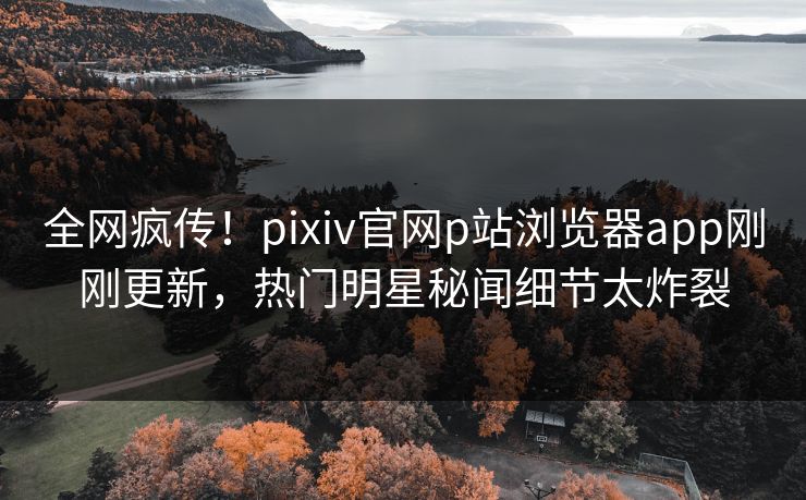 全网疯传！pixiv官网p站浏览器app刚刚更新，热门明星秘闻细节太炸裂