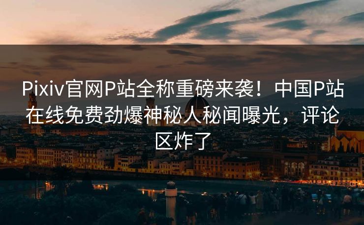 Pixiv官网P站全称重磅来袭！中国P站在线免费劲爆神秘人秘闻曝光，评论区炸了