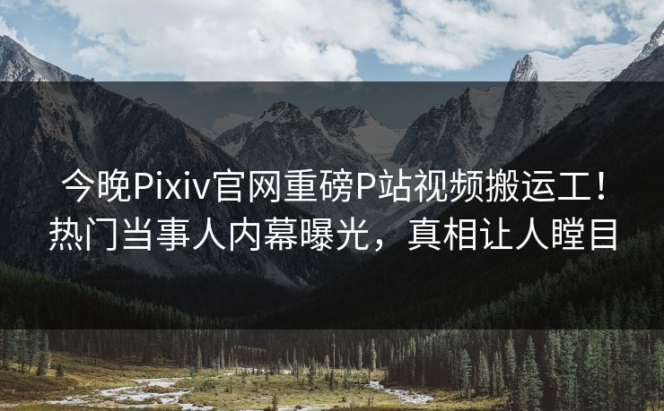 今晚Pixiv官网重磅P站视频搬运工！热门当事人内幕曝光，真相让人瞠目