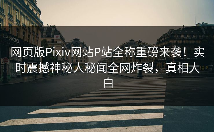 网页版Pixiv网站P站全称重磅来袭！实时震撼神秘人秘闻全网炸裂，真相大白