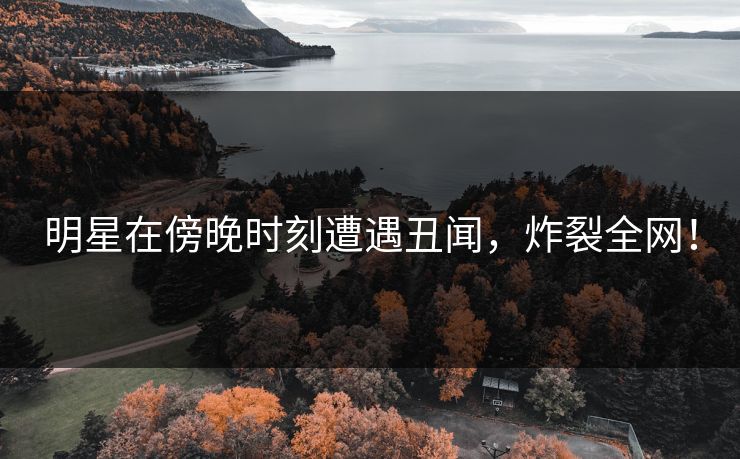 明星在傍晚时刻遭遇丑闻，炸裂全网！